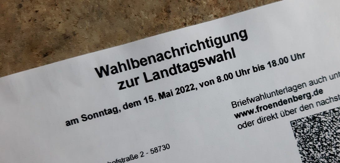 Wahlbenachrichtungen in Fröndenberg schon verschickt – Neue Wahlräume in 2 Stimmbezirken