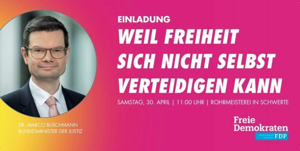 „Weil Freiheit sich nicht selbst verteidigen kann“ – FDP-Justizminister Buschmann besucht Schwerte