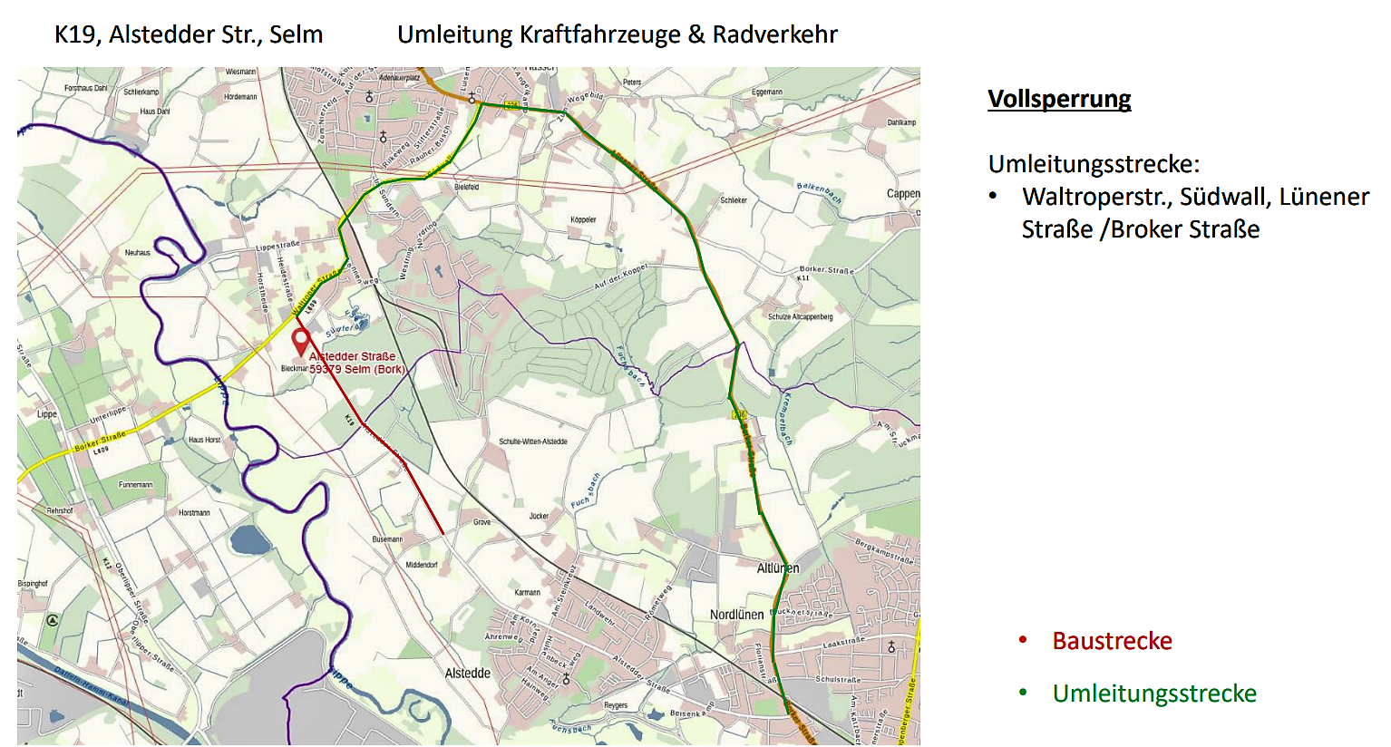 Weitere Kreisstraße im Nordkreis Unna wegen Radwegerneuerung voll gesperrt
