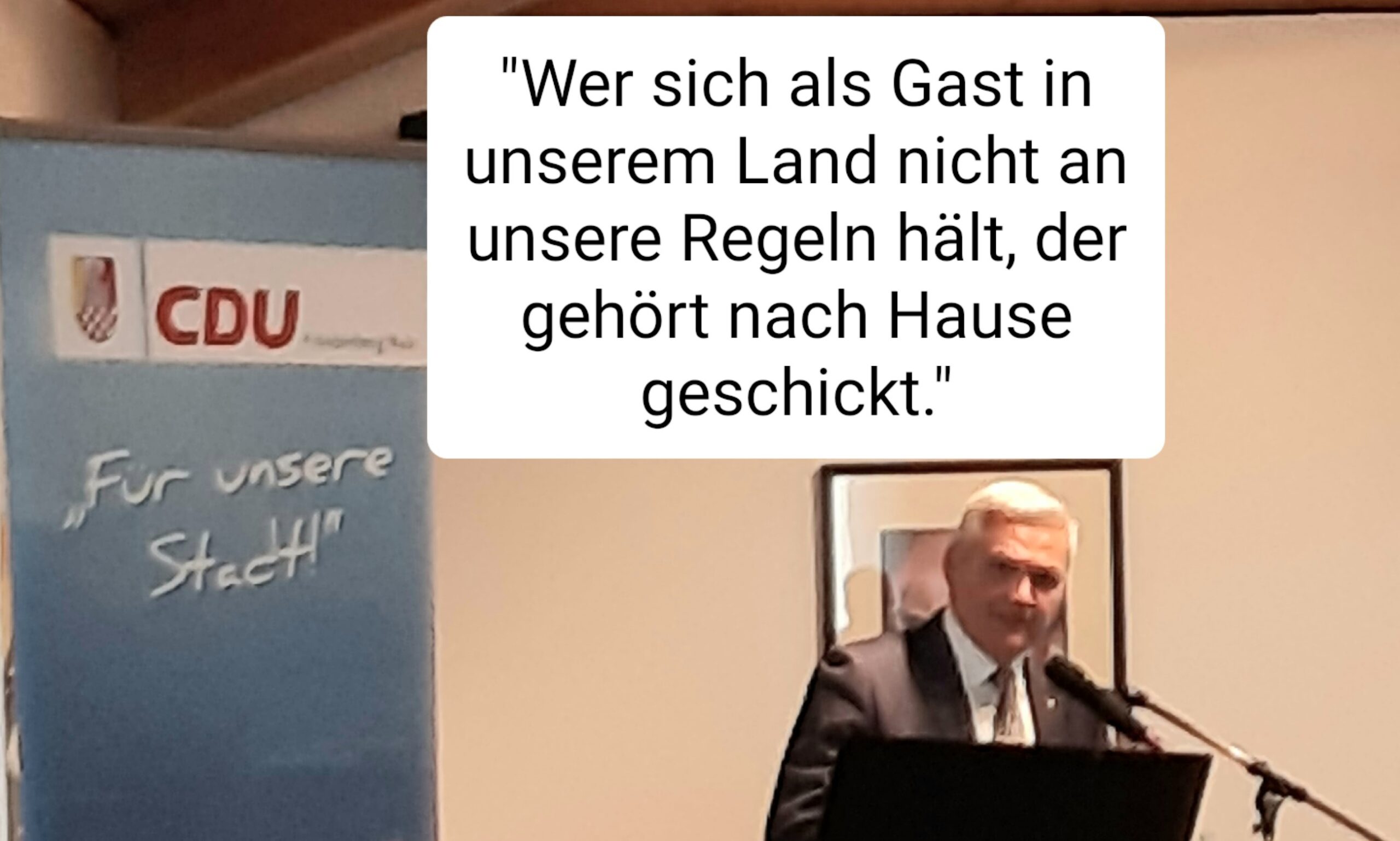 Hüppe (CDU) wiederholt in Fröndenberg Kritik an gewalttätigen Migranten: „Nicht, dass der Eindruck entsteht, ich sei eingeknickt“