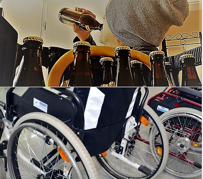 Trunkenheitsfahrt im Krankenfahrstuhl durch Lippstadt mit Sixpack Bier im Gepäck