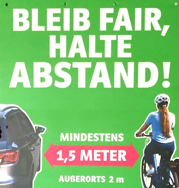 „Bleib fair, halte Abstand“: Kampagne soll Auto-, aber auch Radfahrer sensibilisieren