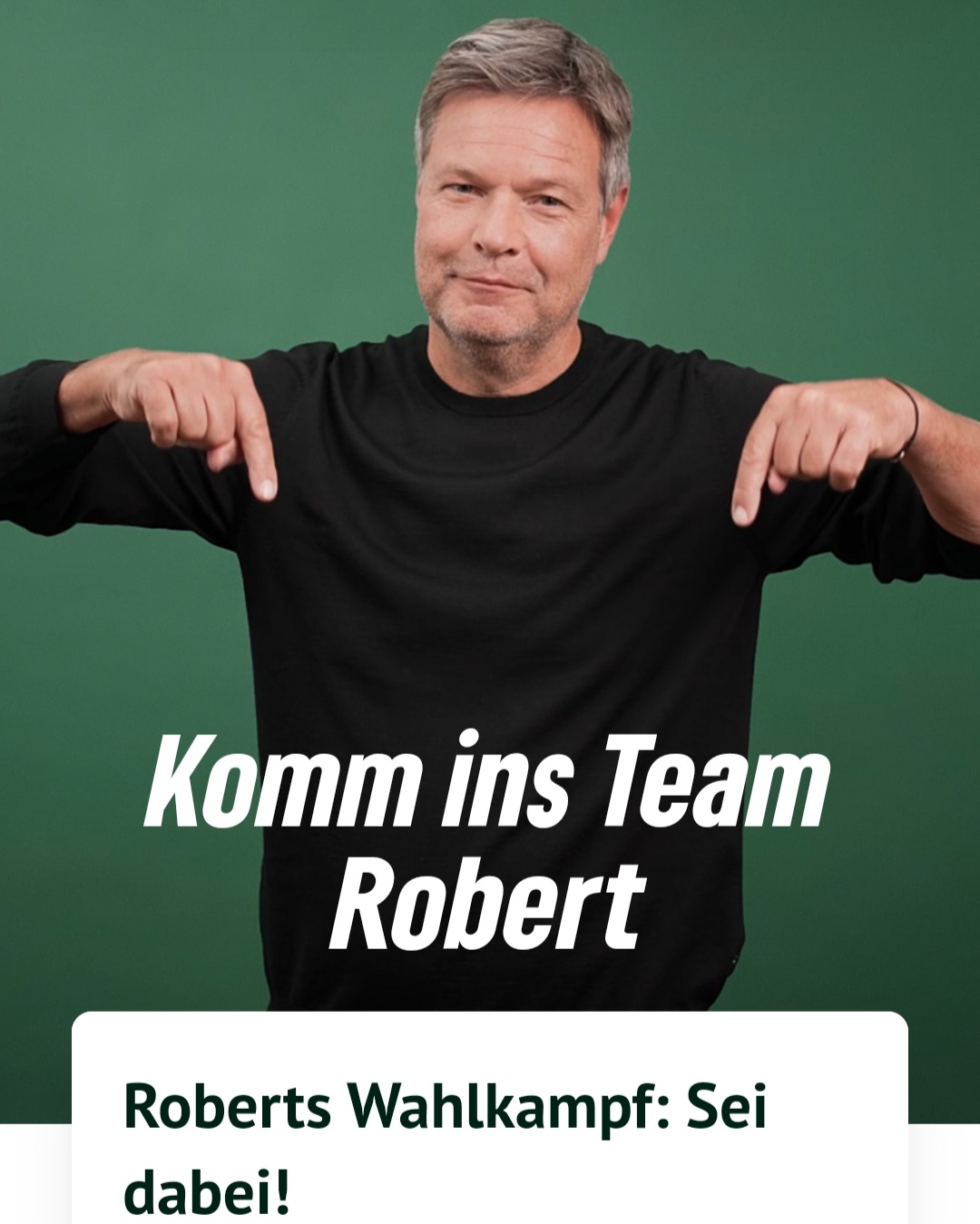 „Zusammen wachsen – komm ins Team Robert“: Grüne versprechen erneut Klimageld