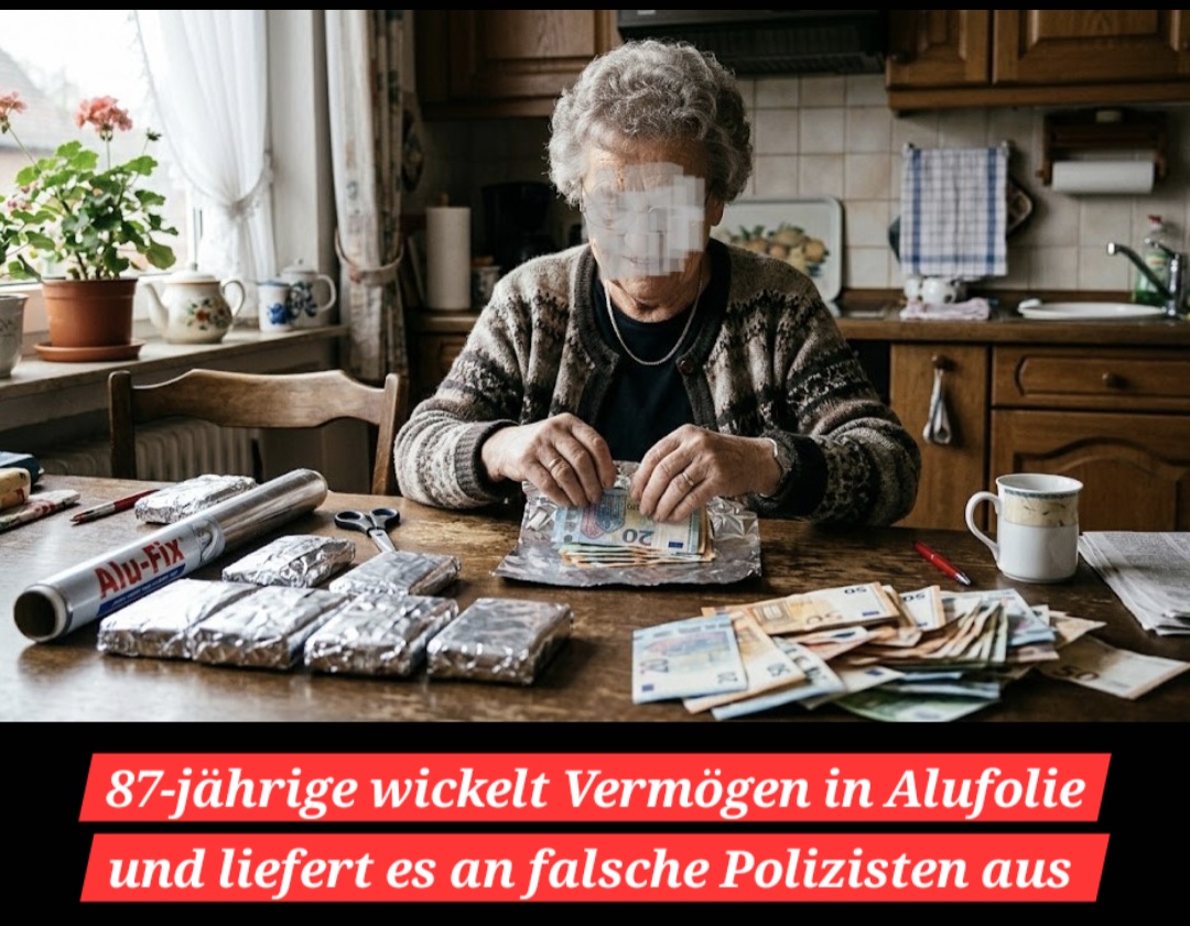 MK: 87-Jährige wickelt Vermögen in Alufolie und liefert es an falsche Polizisten aus